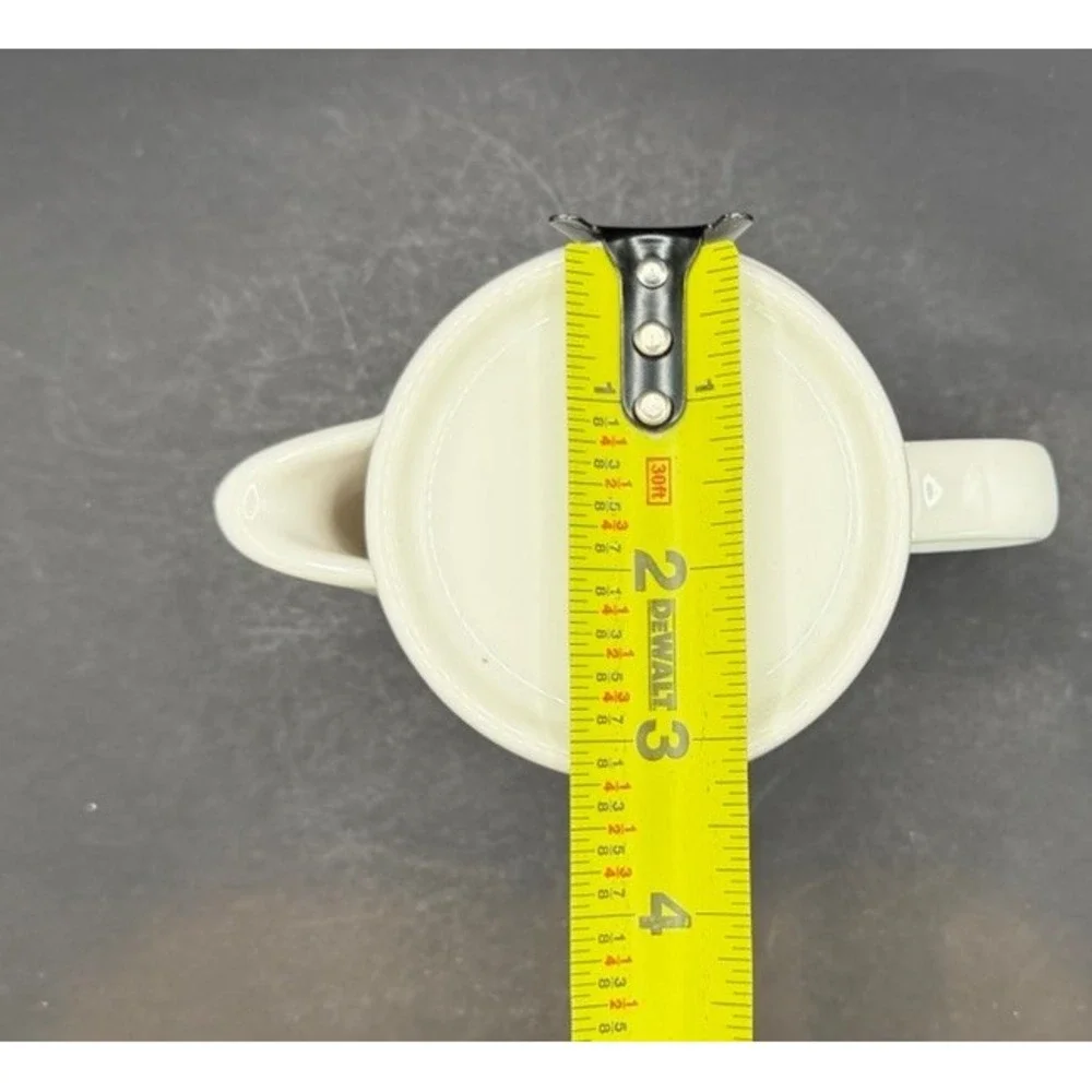 Modern White Ceramic Lidded Creamer Minimalist Small Pitcher Unmarked